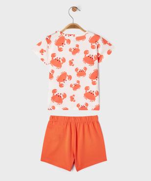 Pyjashort en coton motif crabes bébé vue4 - GEMO 4G BEBE - GEMO