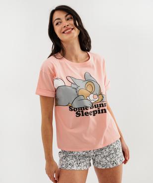 Pyjashort avec motif lapin Panpan femme - Disney vue1 - PANPAN - GEMO
