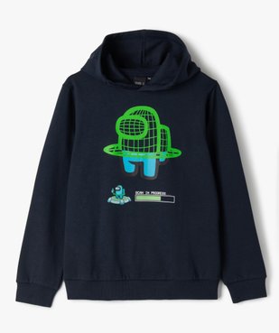 Sweat à capuche avec motif jeu vidéo garçon - Among Us vue1 - AMONG US - GEMO