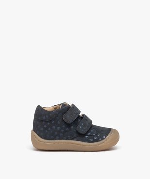 Chaussures premiers pas bébé fille unies avec double scratch à motif petits coeurs - NA! vue1 - NA! - GEMO