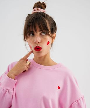 Sweat oversize avec manches froncées femme vue2 - GEMO(FEMME PAP) - GEMO