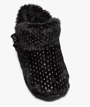 Chaussons femme boots en textile peluche à pois vue5 - GEMO(HOMWR FEM) - GEMO