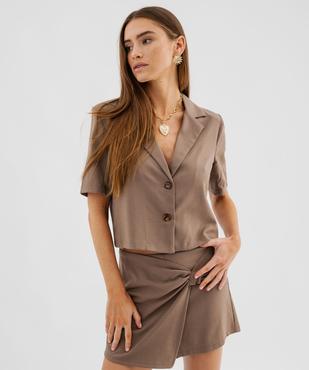 Blazer à manches courtes et coupe courte femme vue1 - GEMO(FEMME PAP) - GEMO