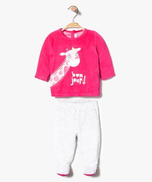 Ensemble pyjama 2 pièces motif girafe avec pieds ou sans pieds vue1 - GEMO(BB COUCHE) - GEMO