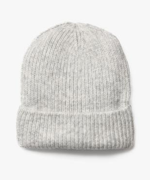 Bonnet en maille côtelée chinée à revers femme vue1 - GEMO (ACCESS) - GEMO