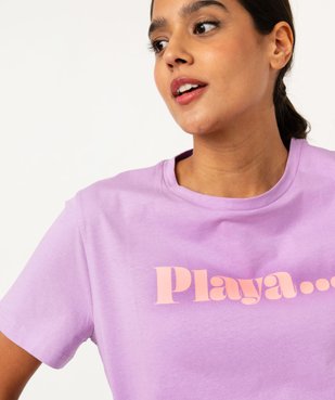 Tee-shirt manches courtes à message femme vue1 - GEMO(FEMME PAP) - GEMO