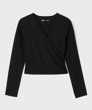 Tee-shirt manches longues cache-cœur fille vue1 - GEMO 4G FILLE - GEMO