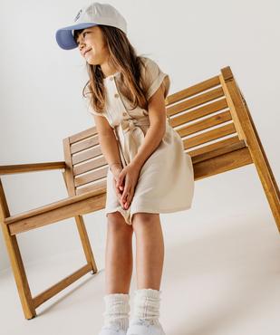 Robe fluide à manches courtes fille vue4 - GEMO 4G FILLE - GEMO