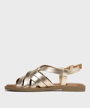 Sandales plates à brides métallisées femme - Follow Me vue3 - FOLLOW ME - GEMO