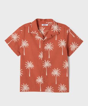 Chemise manches courtes à motifs palmiers garçon vue1 - GEMO (ENFANT) - GEMO