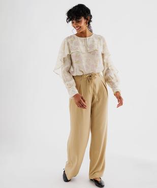 Pantalon large et fluide avec liens à nouer femme vue4 - GEMO(FEMME PAP) - GEMO
