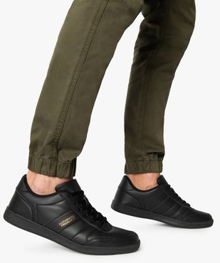 Baskets homme unies à lacets style rétro vue1 - GEMO (SPORTSWR) - GEMO