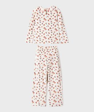 Pyjama en velours fleuri à col Claudine fille - LuluCastagnette  vue4 - LULU CASTAGNETTE G4G D - GEMO
