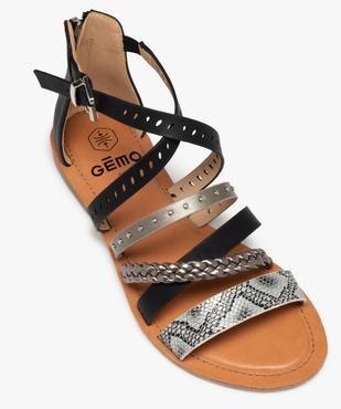 Sandales femme à talon fermé et brides fantaisie vue5 - GEMO (CASUAL) - GEMO