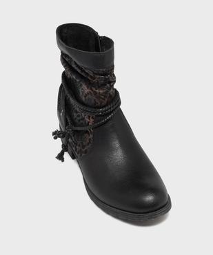 Boots fourrées femme semelle crantée tige plissée vue5 - EMILIA ROSA - GEMO