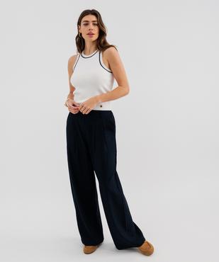 Pantalon large et fluide en viscose à taille élastiquée femme vue4 - LULUCASTAGNETTE - GEMO