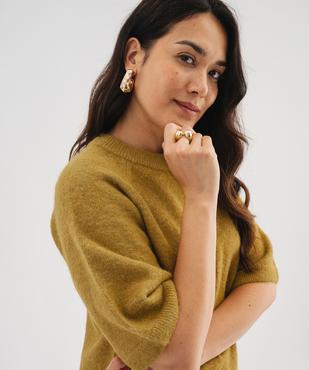 Pull manches courtes ample et douillet femme vue3 - GEMO(FEMME PAP) - GEMO