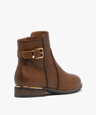Bottines femme à zip avec semelle à liseré doré bout amande vue5 - GEMO (CASUAL) - GEMO