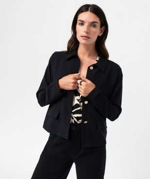 Chemise à manches longues avec boutons métalliques femme vue1 - GEMO(FEMME PAP) - GEMO