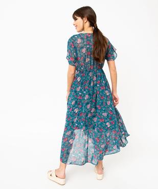 Robe longue taille empire en voile fleuri femme vue4 - GEMO(FEMME PAP) - GEMO