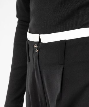 Pantalon large et fluide à ceinture contrastante femme vue2 - GEMO(FEMME PAP) - GEMO