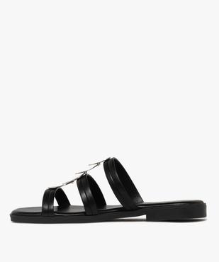 Mules femme à talon plat à brides et bijoux fantaisie vue4 - GEMO (CASUAL) - GEMO