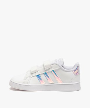 Baskets fille à scratch détails irisés – Adidas Grand Court vue3 - ADIDAS - GEMO