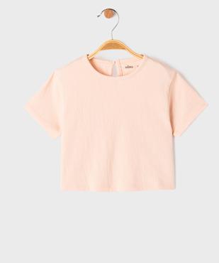 Tee-shirt manches courtes en maille texturée bébé fille vue1 - GEMO 4G BEBE - GEMO