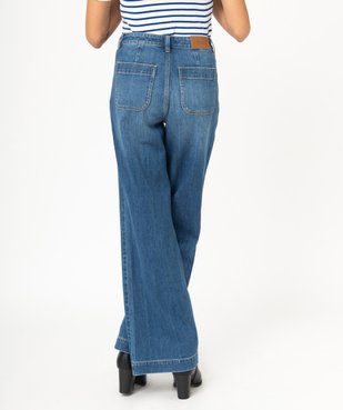 Jean "Wide leg" taille haute avec braguette boutons femme vue3 - GEMO(FEMME PAP) - GEMO