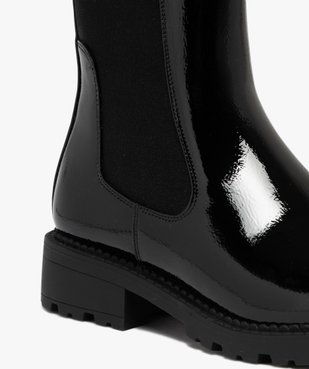 Boots femme vernies style Chelsea à semelle crantée vue7 - 5 MILES - GEMO