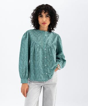 Chemise en coton à motifs brodés femme vue1 - GEMO(FEMME PAP) - GEMO