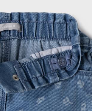 Jean droit à motif fleuri délavé bébé fille - LuluCastagnette vue2 - LULUCASTAGNETTE - GEMO