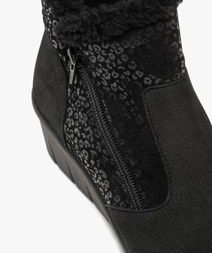 Boots fourrées femme confort dessus cuir souple uni vue6 - GEMO (CONFORT) - GEMO