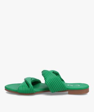 Mules femme unies à talon plat et brides matelassées vue3 - SANS MARQUE - GEMO