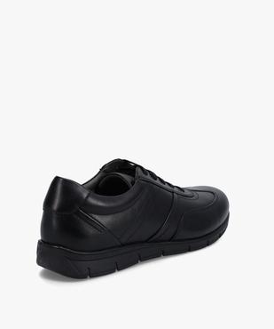 Baskets homme unies dessus cuir fermeture lacets  vue4 - GEMO (CONFORT) - GEMO