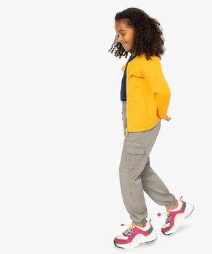 Veste fille zippée en jersey bouclette avec volant vue5 - GEMO (ENFANT) - GEMO