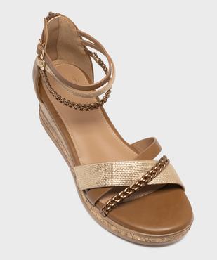 Sandales à talon compensé et talon fermé femme vue5 - EMILIA ROSA - GEMO