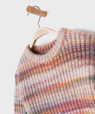 Pull en grosse maille multicolore douillette bébé fille vue2 - GEMO(BEBE DEBT) - GEMO