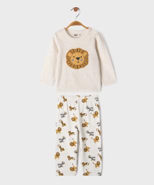 Pyjama 2 pièces en velours motifs félins bébé garçon vue1 - GEMO 4G BEBE - GEMO
