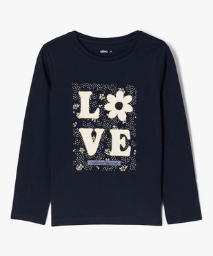 Tee-shirt à manches longues avec motifs girly fille vue1 - GEMO (ENFANT) - GEMO