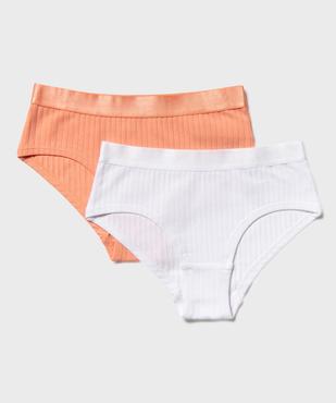 Shorties en maille côtelée avec ceinture irisée fille (lot de 2) vue1 - GEMO 4G FILLE - GEMO