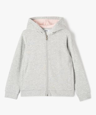 Sweat zippé à capuche intérieur molletonné fille vue1 - GEMO 4G FILLE - GEMO