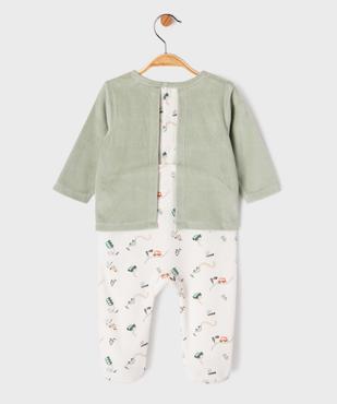 Pyjama en velours à motifs voitures bébé garçon vue3 - GEMO 4G BEBE - GEMO
