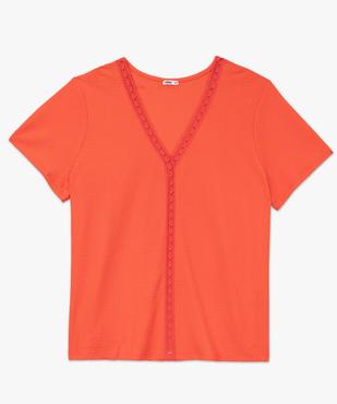 Tee-shirt à manches courtes et col V femme grande taille vue4 - GEMO (G TAILLE) - GEMO