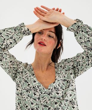 Blouse imprimée en viscose avec décolleté en V femme vue2 - GEMO 4G FEMME - GEMO