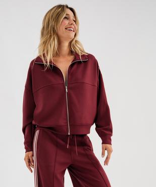 Sweat zippé à col montant et coupe loose femme vue1 - GEMO(FEMME PAP) - GEMO