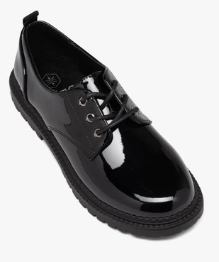 Derbies fille unis dessus vernis à lacets vue5 - GEMO (ENFANT) - GEMO