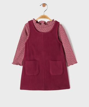 Ensemble robe chasuble et tee-shirt côtelé bébé fille vue1 - GEMO(BEBE DEBT) - GEMO