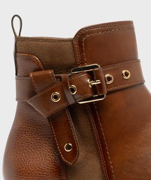 Boots femme à zip et détails suédés avec bride fantaisie  vue13 - GEMO (CASUAL) - GEMO