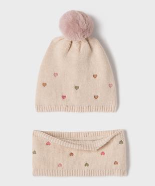 Ensemble 2 pièces bonnet + tour de cou doublés polaire bébé fille vue1 - GEMO (ACCESS) - GEMO
